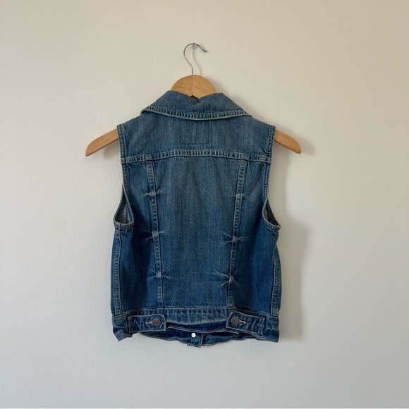 Vintage 90’s Levi’s Blue Button Up Vest Western Style - Picture 2 of 3